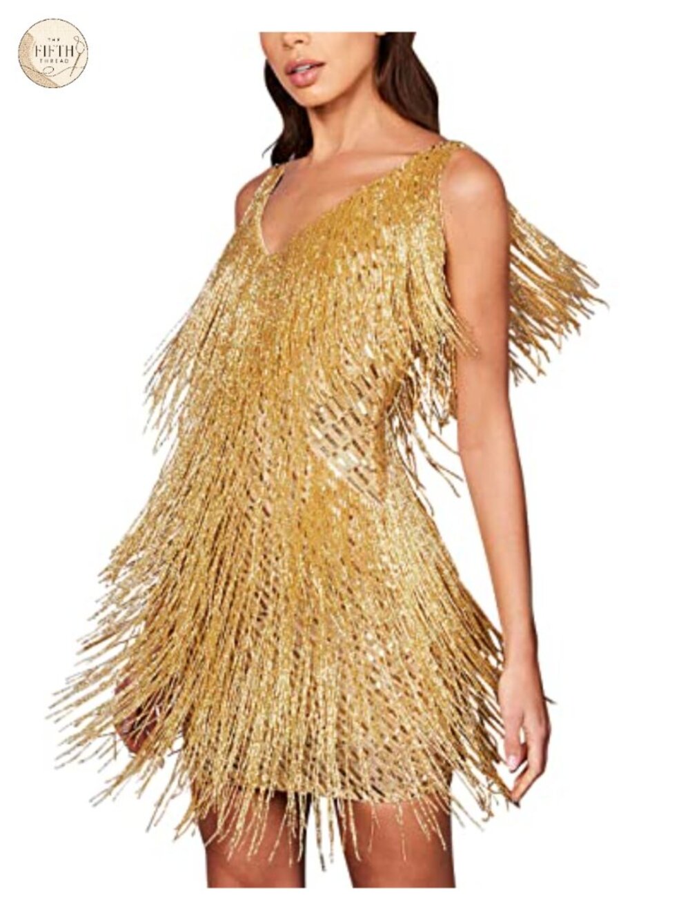 Sequin Fringe Flapper Mini Dress 1920s Gatsby Cocktail Party Dress